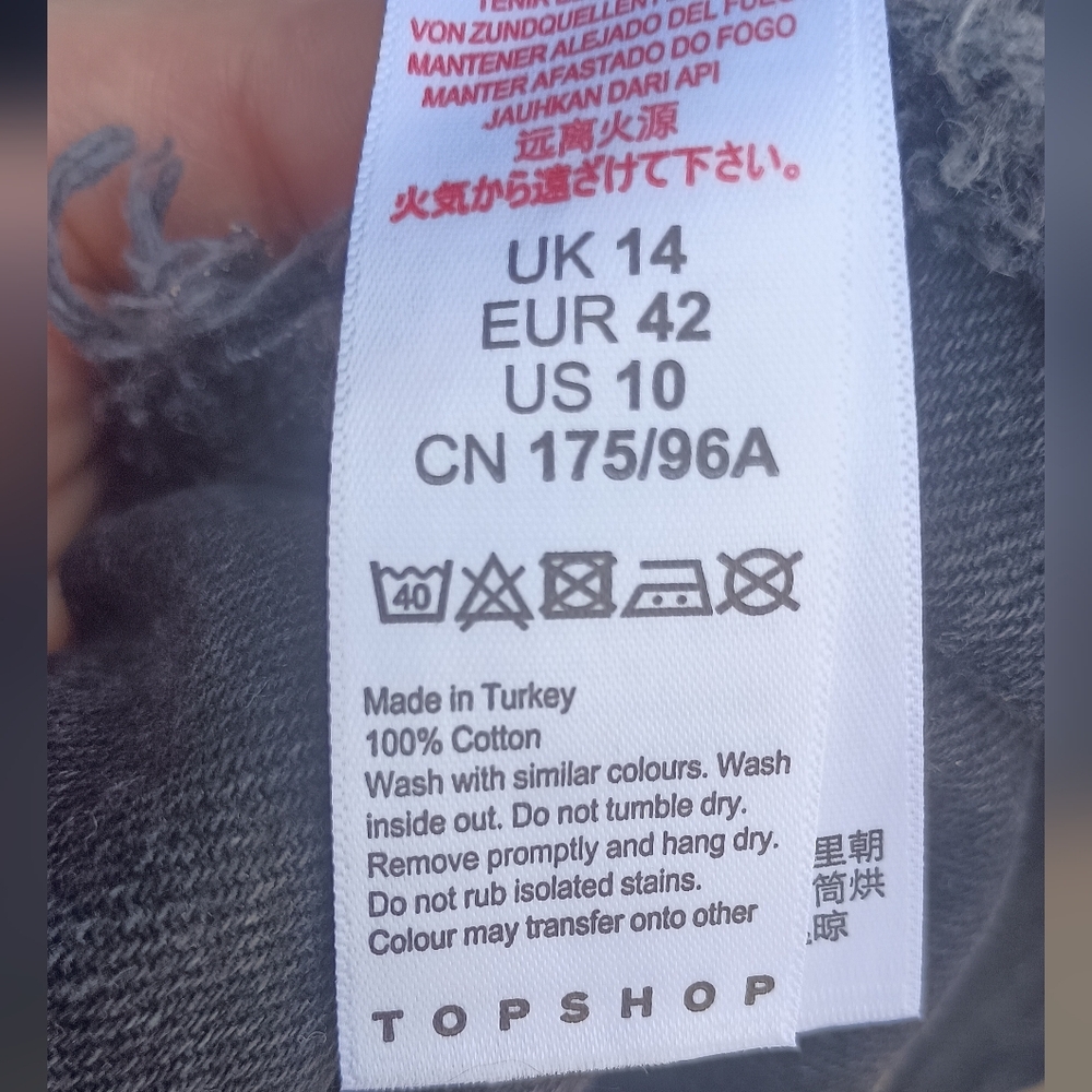 Topshop Charcoal 100% Cotton Denim Shirt Jacket_10 - Picture 10 of 11